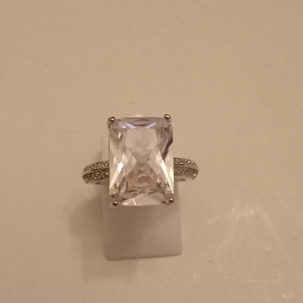 Emerald Cut 925 Engagement Ring